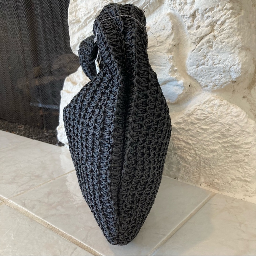 NWT Urban Expressions black woven shoulder bag with knot detail - Picture 4 of 8